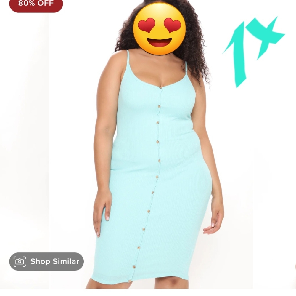 Turquoise dress.